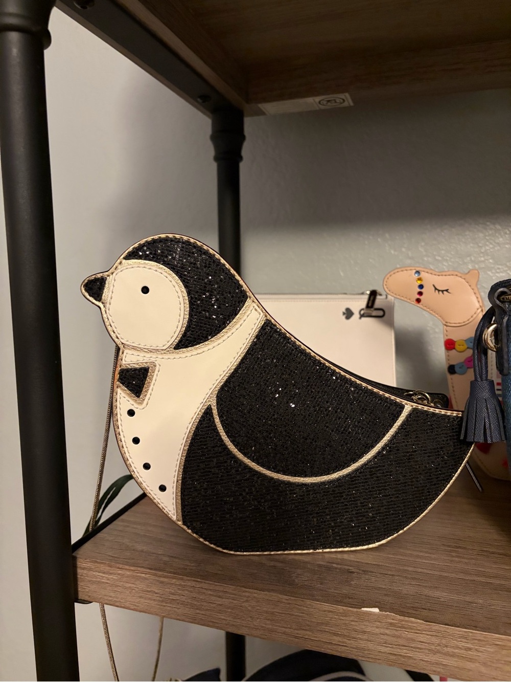 kate spade Black and Cream penguin rossbody Bag